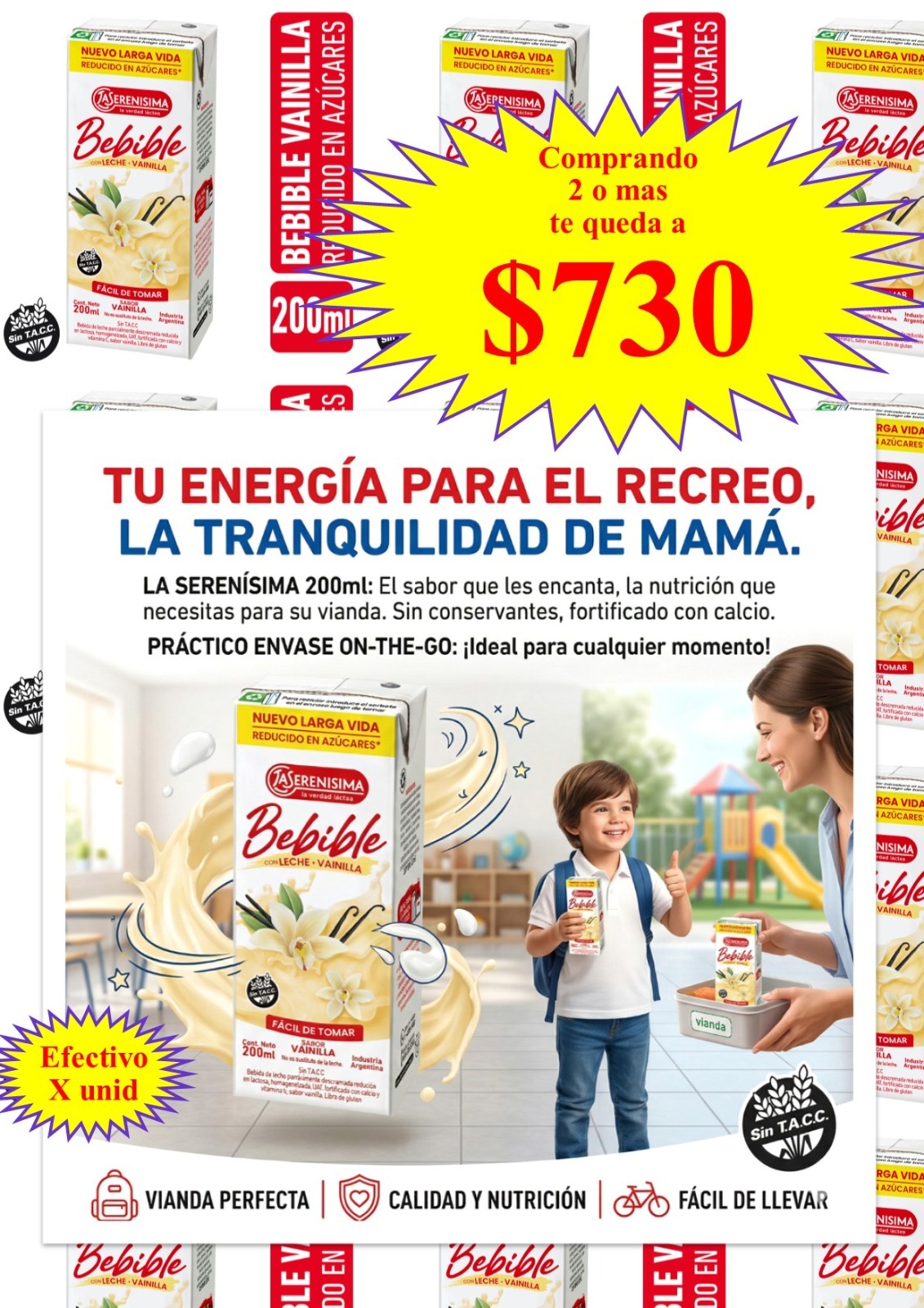 BEBIDA LACTEA UAT LA SERENISIMA 200CC FRUTILLA